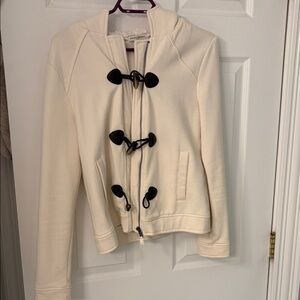 Banana Republic Cream Utility Jacket with Black Toggles